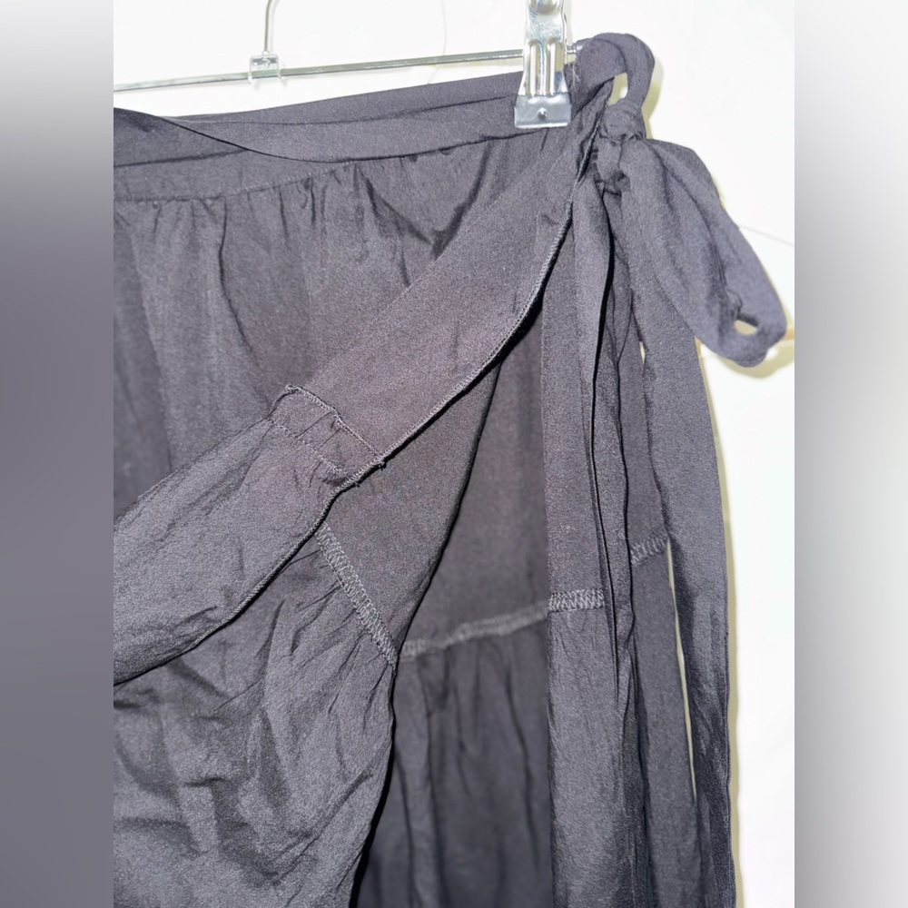 Black Wrap Skirt with Ruffle Coverup - Picture 5 of 7